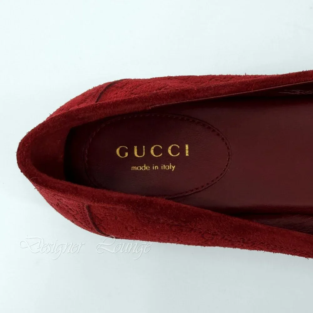 NEW GUCCI Women's Suede Kensington Horsebit Loafers EU 39.5 US 9.5 Ballet Flats - Picture 9 of 11